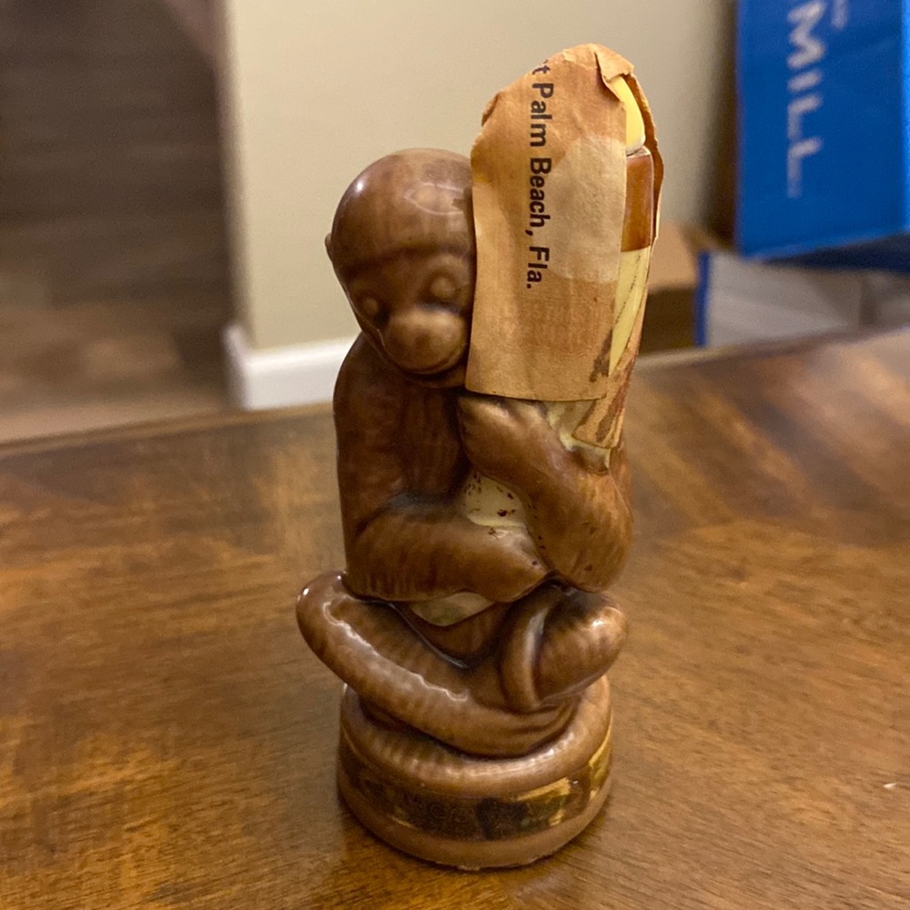 Vintage Mobana Monkey with Banana Miniature Liquor Bottle